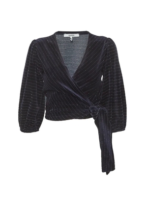GANNI striped wrap top - Blue