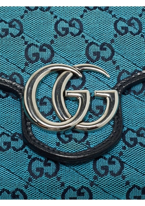 Gucci Pre-Owned GG Marmont diagonal quilt wallet on chain - Blue