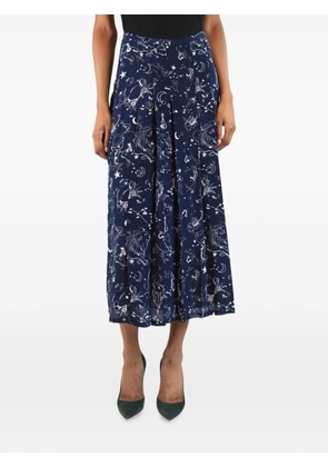 Rixo cosmic pleated midi skirt - Blue