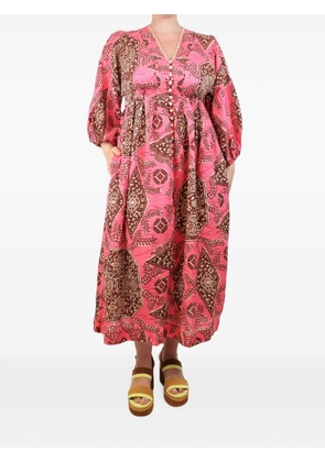 ZIMMERMANN printed V-neck maxi dress - Pink