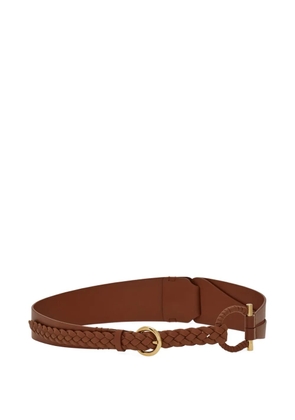 Ferragamo covered-Gancini fixed belt - Brown