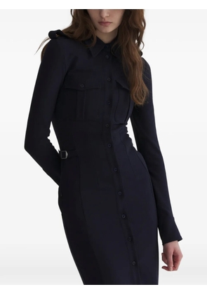 Mugler ink military shirt dress - Blue