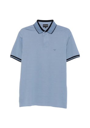 Emporio Armani logo-embroidered polo shirt - Blue