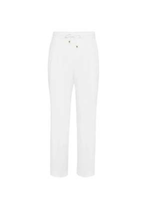 Brunello Cucinelli drawstring-waist relaxed-fit trousers - White