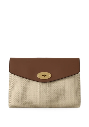Mulberry Large Darley raffia pouch - Neutrals