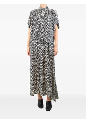 MARANT ÉTOILE geometric-print asymmetric shirt and skirt set (set of two) - Black