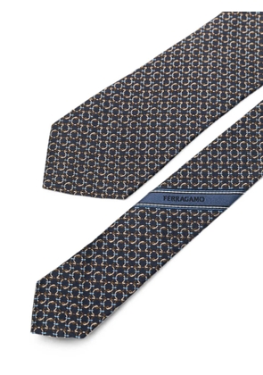 Ferragamo Gancini jacquard silk tie - Blue