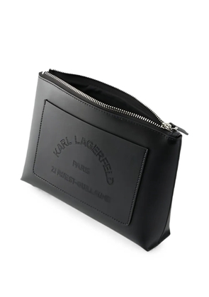 Karl Lagerfeld logo-perforated vanity case - Black