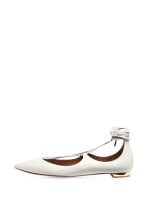 Aquazzura Christy lace-up ballet flats - White