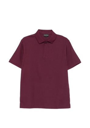 Emporio Armani textured-knit polo shirt - Purple