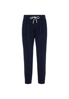 Brunello Cucinelli ribbed-knit track pants - Blue