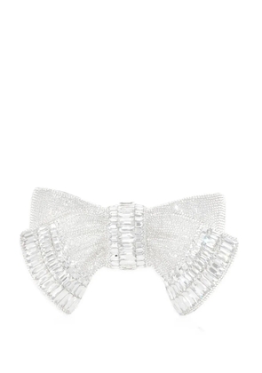 Judith Leiber crystal-embellished bow clutch bag - Silver