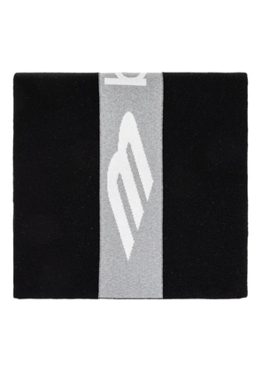 Balenciaga logo-intarsia scarf - Black