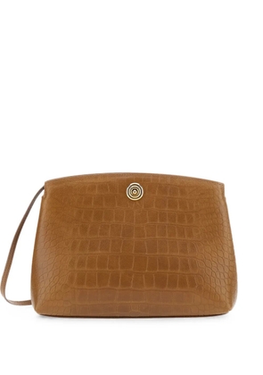Liffner Pushlock Pouch croc-effect clutch bag - Brown