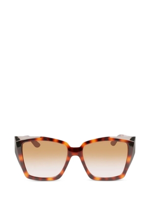 Karl Lagerfeld tortoiseshell-effect geometric-frame sunglasses - Brown