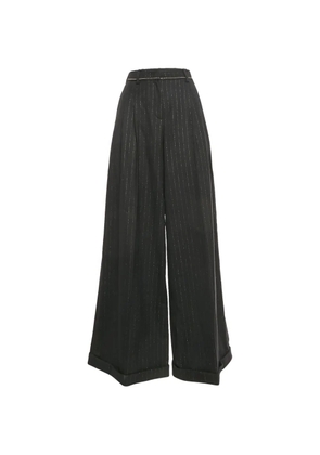 Roberto Cavalli Vintage pinstriped wide-leg trousers - Black