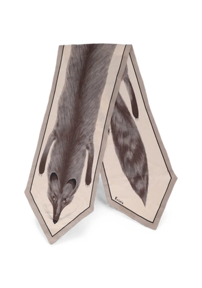 Krizia Pre-Owned fox-print scarf - Grey