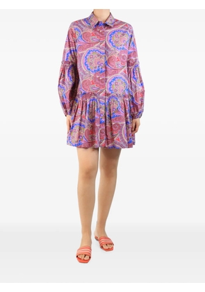 Alexis paisley-print drop-waist dress - Pink