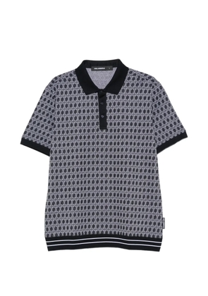Karl Lagerfeld monogram-pattern polo shirt - Black