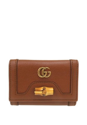 Gucci Pre-Owned 2000-2015 Grained Calfskin Diana Bamboo Compact Wallet small wallets - Brown
