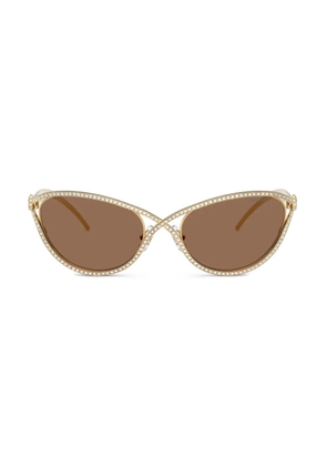 Swarovski Eyewear crystal-embellished cat-eye sunglasses - Gold