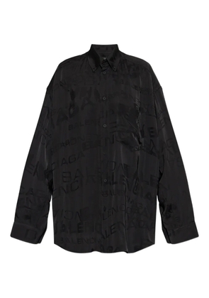Balenciaga logo-pattern shirt - Black