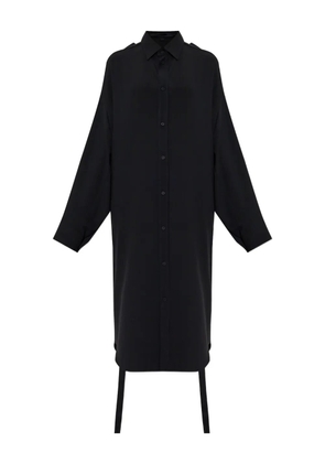 Balenciaga lace-up shirt dress - Black