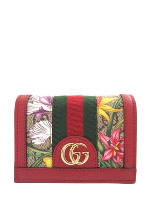 Gucci Pre-Owned 2016-2026 GG Flora Ophidia Wallet small wallets - Red