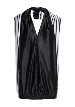 Balenciaga b-neck stripe-detail mini dress - Black
