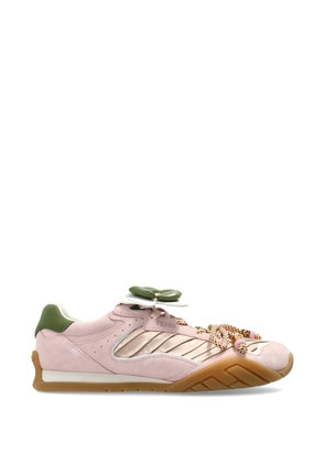 FENDI flower-patch panelled sneakers - Pink