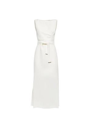 Brunello Cucinelli belted wrap-style midi dress - White