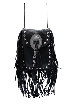Saint Laurent Pre-Owned 2014 Studded Leather Anita Fringed crossbody bag - Black