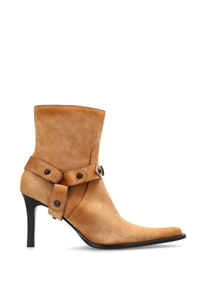 Balenciaga City buckle-strap leather boots - Neutrals