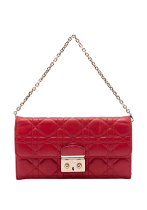 Christian Dior Pre-Owned 2014 Lambskin Cannage Miss Dior Promenade Wallet on Chain shoulder bag - Red