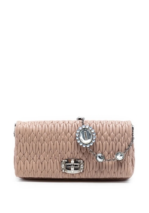 Miu Miu Pre-Owned 2010-2026 Matelasse Nappa Crystal Chain satchel - Brown