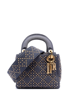 Christian Dior Pre-Owned 2017 Mini Denim Cannage Studded Supple Lady Dior satchel - Blue