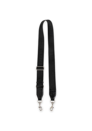 Balenciaga logo-jacquard leather-trim bag strap - Black
