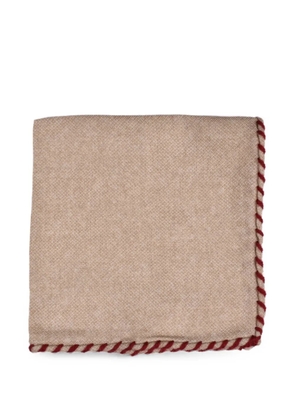 Brunello Cucinelli contrast-trim pocket square - Neutrals
