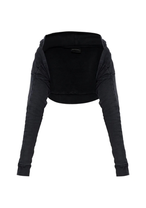 Balenciaga gathered long-sleeves hoodie - Black