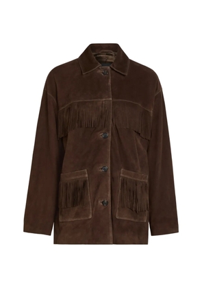 Nili Lotan Foudre fringe-trimmed suede jacket - Brown
