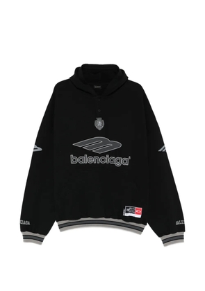 Balenciaga logo-lettering hoodie - Black