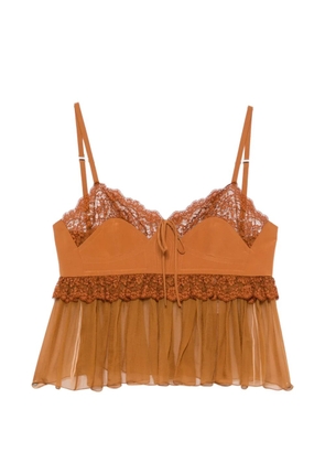 Chloé lace-trim blouse - Brown