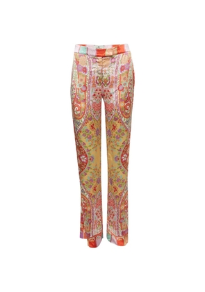 Etro Pre-Owned floral-print wide-leg trousers - Yellow