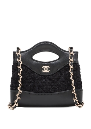 CHANEL Pre-Owned 2021-2026 Nano Quilted Tweed Kelly Shopper Bag satchel - Black