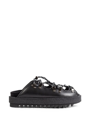 sacai lace-up platform mules - Black