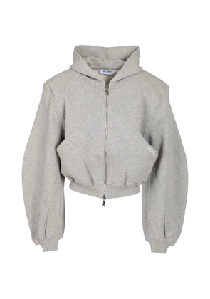 The Attico logo-embroidered zip-up hoodie - Grey