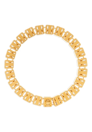 Balenciaga logo-lettering nano-link necklace - Gold
