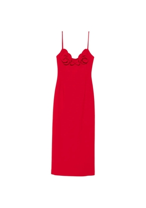 Magda Butrym floral-applique spaghetti-strap midi dress - Red