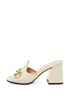 Gucci Pre-Owned Horsebit leather heeled sandals - Neutrals