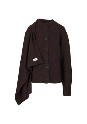 The Attico draped-detail cardigan - Brown